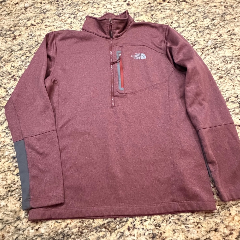 The North Face Mens Canyonlands 1/2 Zip Pullover Burgundy Maroon Fleece Large ws